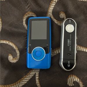 2 Coby Black Digital Audio Player & Blue Portable MP3 Player